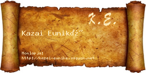 Kazai Euniké névjegykártya